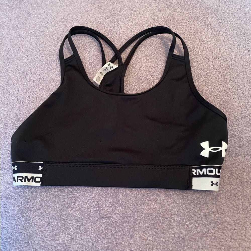 Under Armour Black Girls' Sports Bra with Logo Band